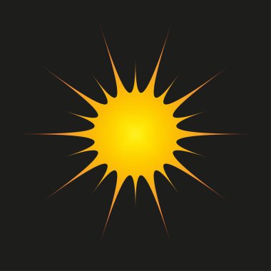 Süslü bir şekilde en sarı vektör. En koyu arkaplan dokuları. Sofistike bir şekilde güneş patlaması izleri. Profesyonelleştirilmiş enerji sembolleri. EPS 10.