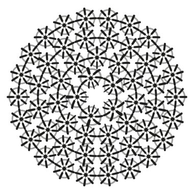 Sofistike dairesel desen. Mekanik tekerlek vektörü. Simetrik dönen semboller var. Mükemmel teknik sunumlar. EPS 10.