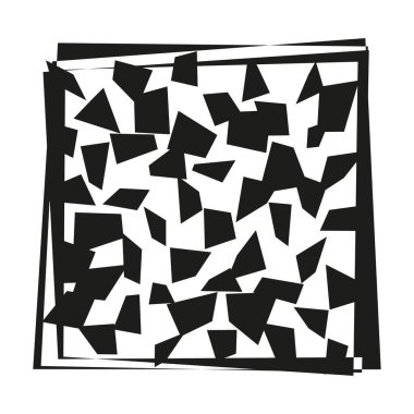 Entellektüel kare desen. Sofistike mozaik taşıyıcı. Sofistike geometrik parça. Sofistike monokrom grafikleri. EPS 10.