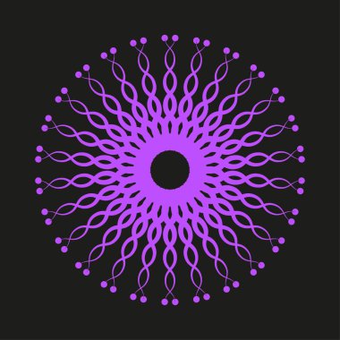 Profesyonel Mor Vektör. Özenli arkaplan dokuları. Fraktal desenler. Dolaşım sanatsal semboller. EPS 10.