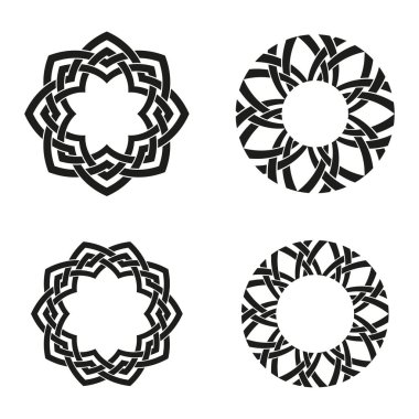 Belirgin dairesel süsler. Olağanüstü karmaşık desenler. Sıra dışı düğüm taşıyıcı. Sofistike Kelt sanatı. EPS 10.