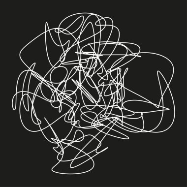 Spontane beyaz karalama. Karmaşık Vektör vuruşu. Karışık çizgi dokusu. Çağdaş dağınık sanat eserleri. EPS 10.