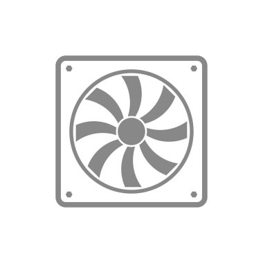 Bilgisayar fan vektörü. Hava soğutma ikonu. Dönen bıçak sembolü. Donanım havalandırma bölümü. EPS 10.