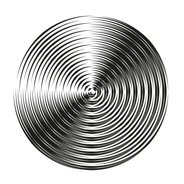 Soyut tek renkli girdap. Eşmerkezli çemberler Vektör. Geometrik sarmal doku. Zarif dairesel dönüş elementi. EPS 10.