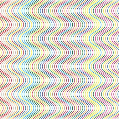 Dalgalı gökkuşağı deseni. Renkli çizgi dokusu. Soyut dinamik akış. Vektör optik illüstrasyon. EPS 10.