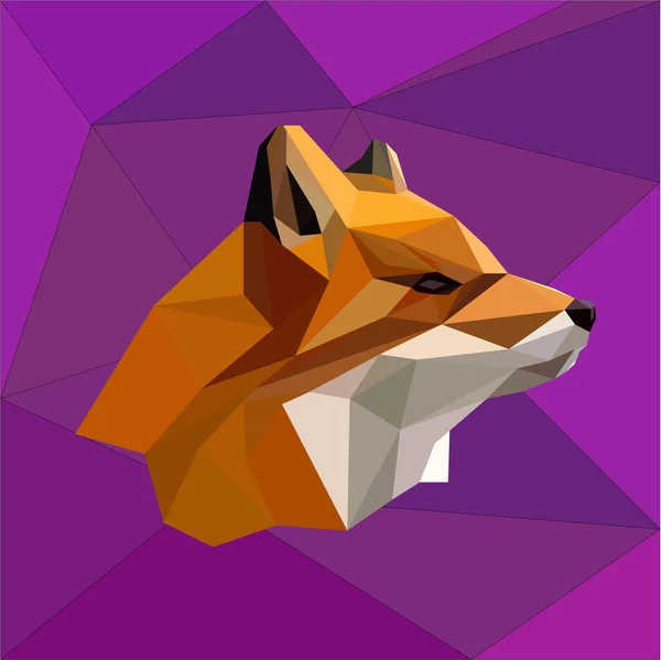 紫色の背景に火狐 — ストック写真