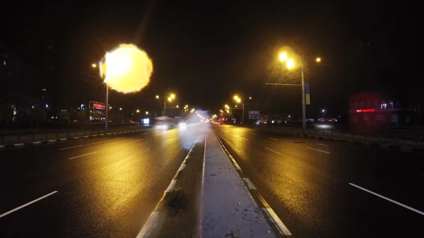 Tráfego na cidade. Avenida Time-Lapse — Fotografia de Stock