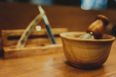 Bir lüks tıraş aksesuarlar 