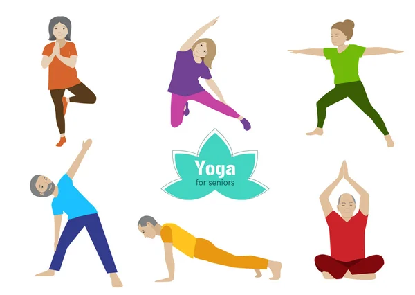 Yoga üst düzey egzersiz. Yaşlı insanlar aktivite spor.