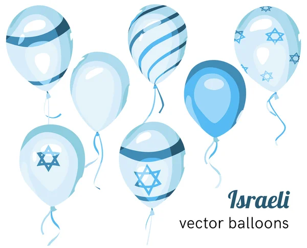 Флаг Израиля на воздушном шаре. Векторные израильские воздушные шары — стоковый вектор