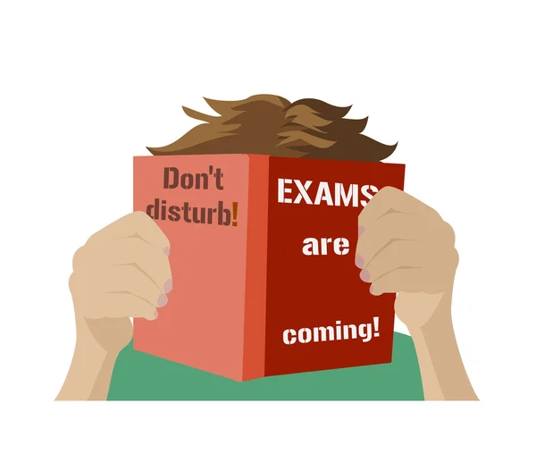 Cartel de prueba de examen. Preparación del examen . — Vector de stock