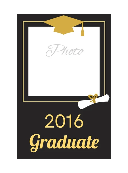 Estudiante 2016 marco de fotos de graduación . — Vector de stock