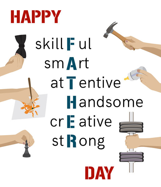 Открытка на день отца. Плоский векторный дизайн
.