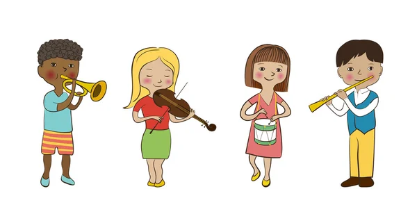 Ensemble enfant musicien — Image vectorielle