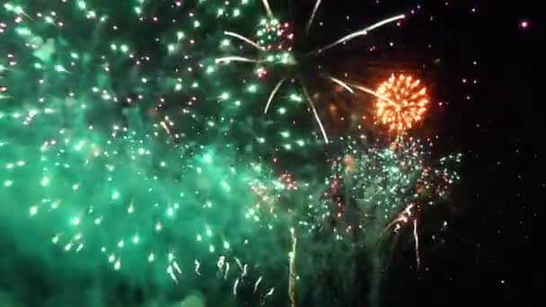 Fireworks uygulamasında beach, Fransa — Stok video