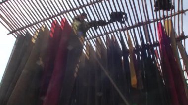 Fabrika kumaşlar doku ve Hindistan'da pigmentler