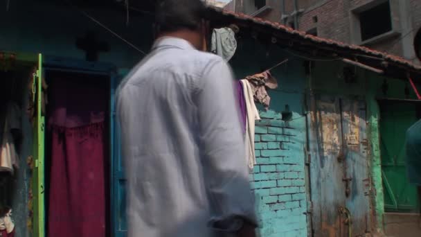 加尔各答的小巷在城市的欢乐区 — 图库视频影像