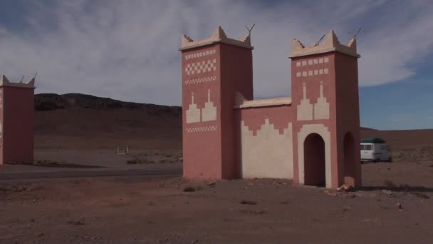 Roccia del deserto nella valle del Draa, Haut Atlas, Marocco — Video Stock