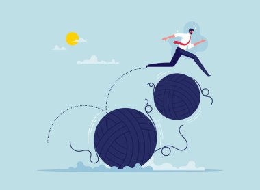 Sorunları çözme yeteneği, engelleri aşma becerisi olan iş adamı, başarı hırsı olan çalışan.