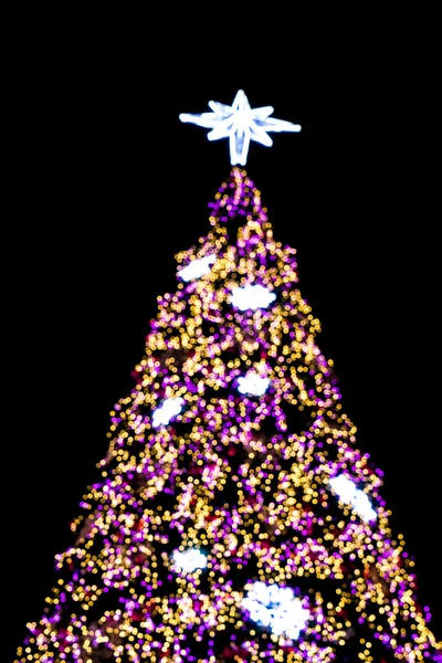 Bokeh light on christmas tree — Stock Photo, Image