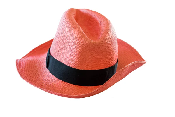 Panama style pink hat on isolated background — Stock Photo, Image