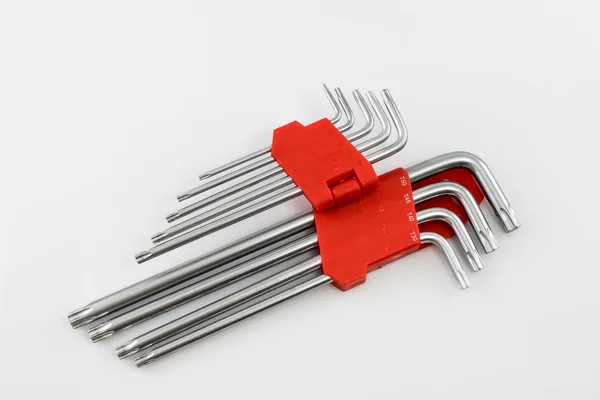 Hex wrench tool white background — Stock Photo, Image