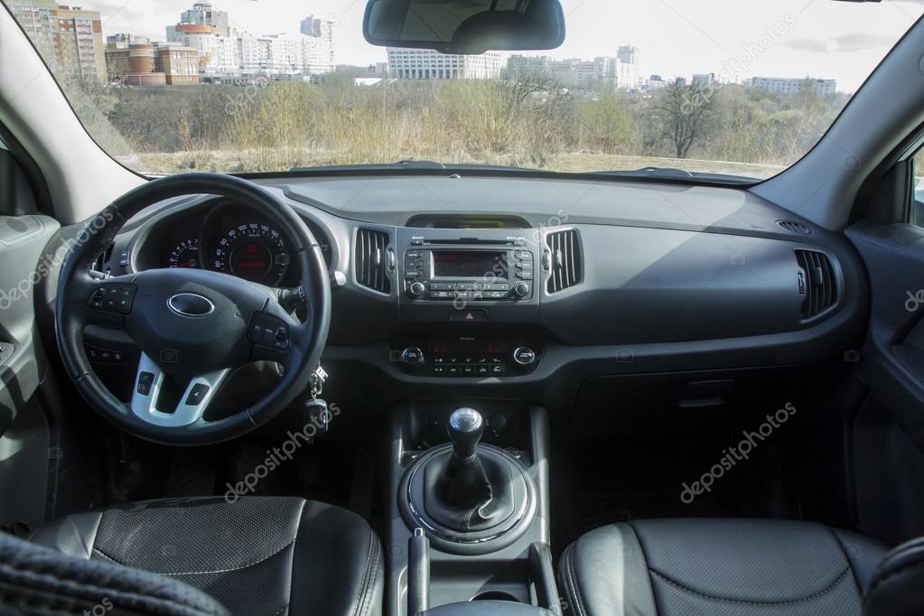 Interior Inside Kia Sportage Stock Photo