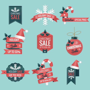 Dizi Noel satış indirim, satışı büyük başlığı, tatil satış, kış satış vektör çizim