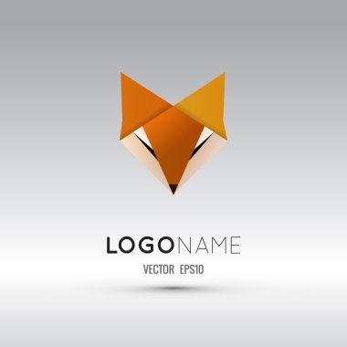 Fox logosu, iş için simge. Şablon için logo öğesi. Vektör çizimi.