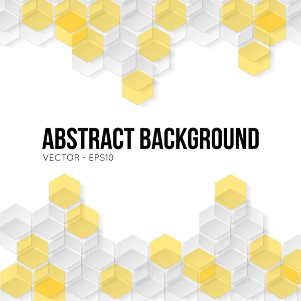 Hexagonal amarillo forma fondo abstracto. Ilustración vectorial . Ilustraciones de stock libres de derechos