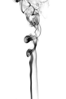 beyaz arkaplanda siyah duman