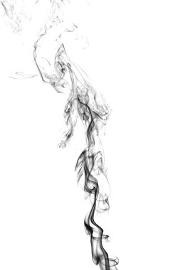 beyaz arkaplanda siyah duman