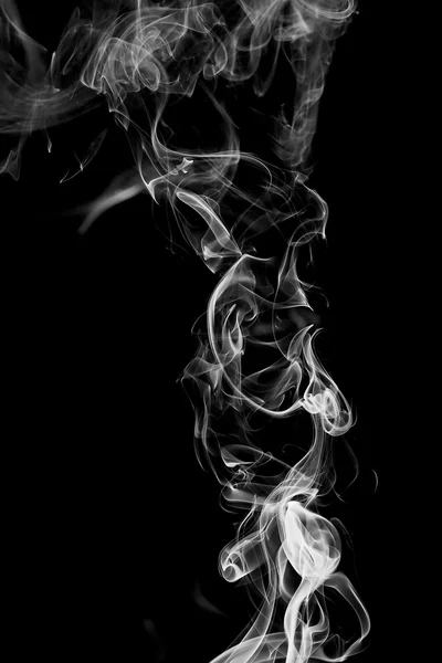 Abstract white smoke on black background — Stock Photo, Image