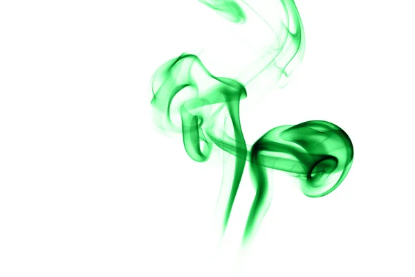 Humo verde abstracto sobre fondo blanco — Foto de Stock