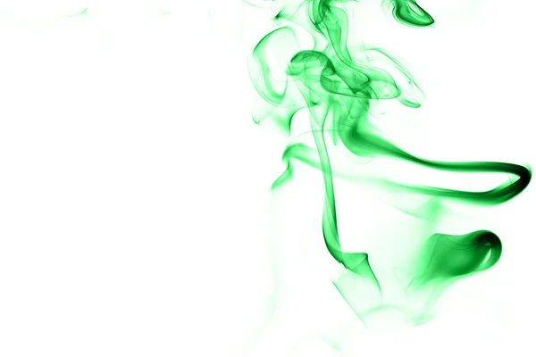 Humo verde abstracto sobre fondo blanco — Foto de Stock