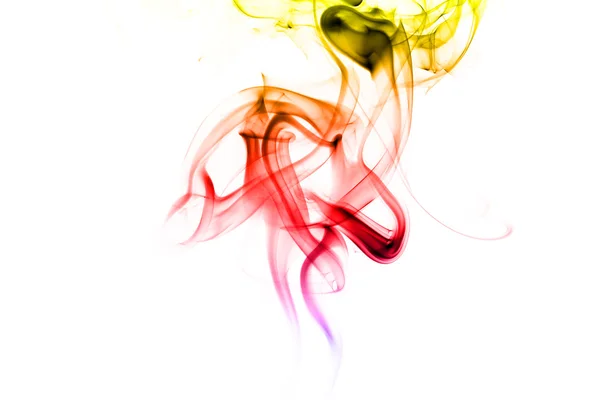 Abstract colorful smoke on white background — Stock Photo, Image