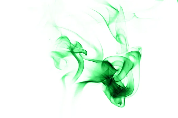 Abstract green smoke on white background — Stock Photo, Image