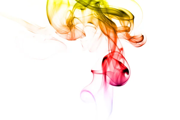 Abstrakt färgglad rök på vit bakgrund — Stockfoto