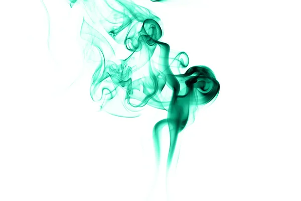 Abstract cyan smoke on white background — Stock Photo, Image