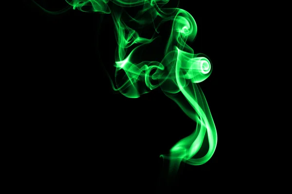 Absztrakt zöld füst fekete háttér — Stock Fotó