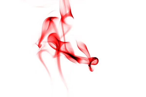 Humo rojo abstracto sobre fondo blanco — Foto de Stock