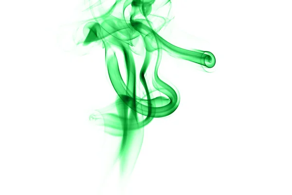 Abstract green smoke on white background — Stock Photo, Image