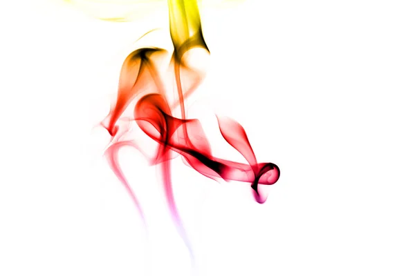 白い背景に抽象的なカラフルな煙 — ストック写真