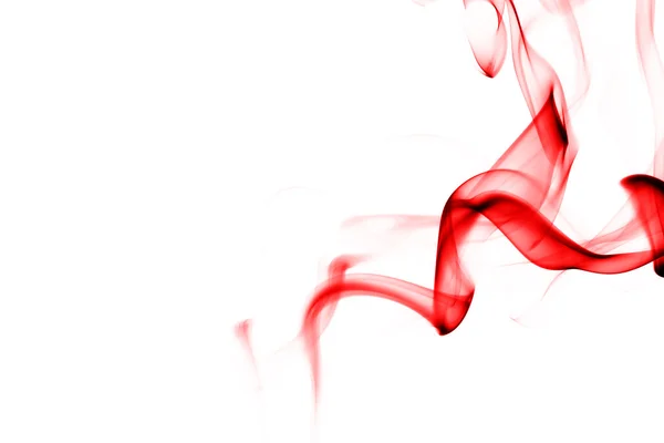 Fumée rouge abstraite sur fond blanc — Photo