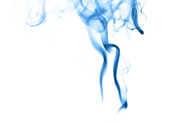 Humo azul abstracto sobre fondo blanco — Foto de Stock