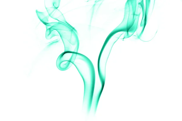 Abstract cyan smoke on white background — Stock Photo, Image