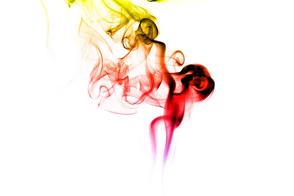 Abstrakcyjny kolorowy dym na białym tle — Zdjęcie stockowe