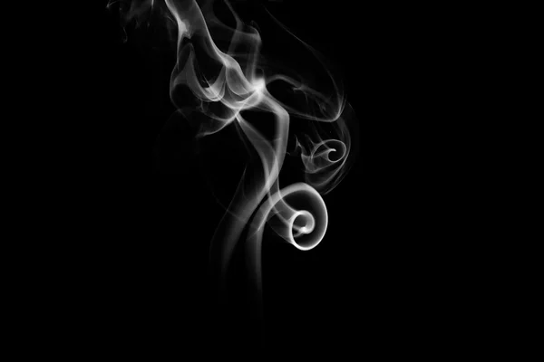 Abstract white smoke on black background — Stock Photo, Image