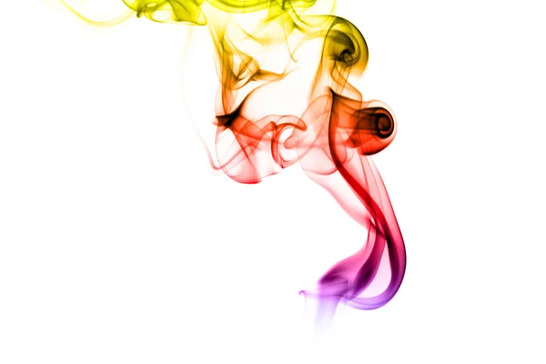 Abstract colorful smoke on white background — Stock Photo, Image