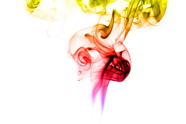 Abstract colorful smoke on white background — Stock Photo, Image